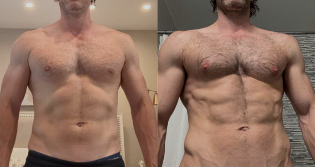 Josh's before and after transformation