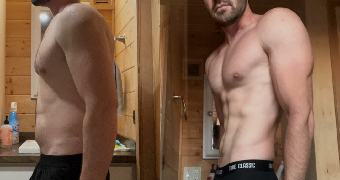 Tyler's before and after transformation