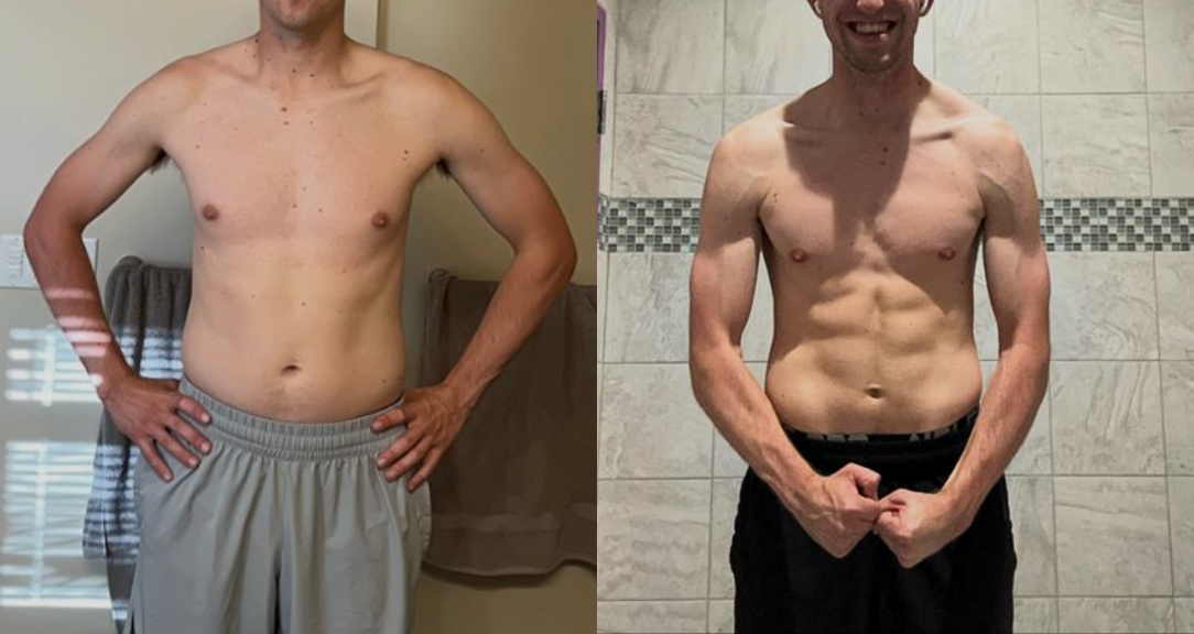 Blake's before and after transformation